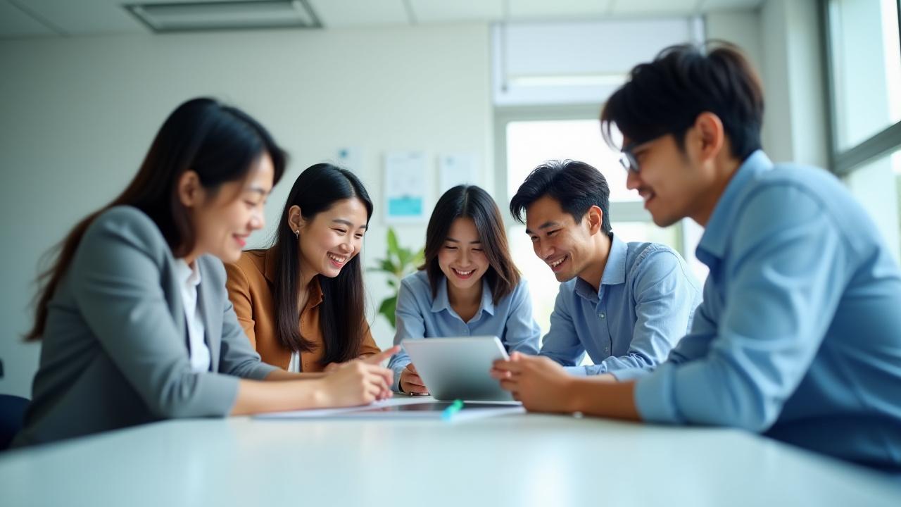 多様な従業員が協力して効果的に作業している様子